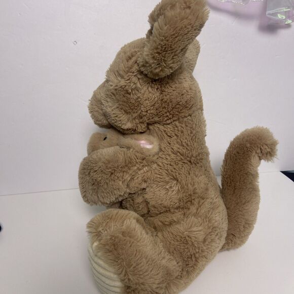 Hug me Mother Kangaroo Nestling Baby Walgreens 14” Pink Baby Ears Soft Brown Fur - Picture 8 of 9